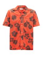 Matchesfashion.com Wales Bonner - Hibiscus-print Cuban-collar Cotton-poplin Shirt - Mens - Red Multi