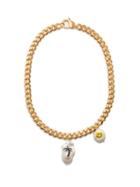 Joolz By Martha Calvo - Palm Tree-charm Pearl & Gold-plated Necklace - Womens - Multi