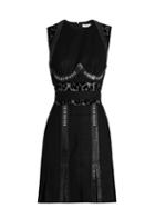 Mugler Panelled Leopard-print Devor Wool Dress