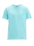 Matchesfashion.com Vilebrequin - Titus Logo-embroidered Cotton-jersey T-shirt - Mens - Light Blue