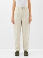 Isabel Marant Toile - Kiana Pleated Cotton-canvas Wide-leg Trousers - Womens - Ecru