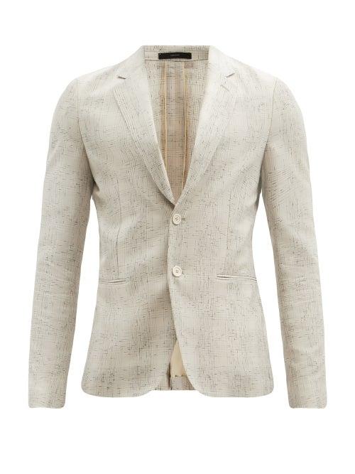 Matchesfashion.com Paul Smith - Single-breasted Faded-check Suit Jacket - Mens - Beige