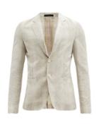 Matchesfashion.com Paul Smith - Single-breasted Faded-check Suit Jacket - Mens - Beige