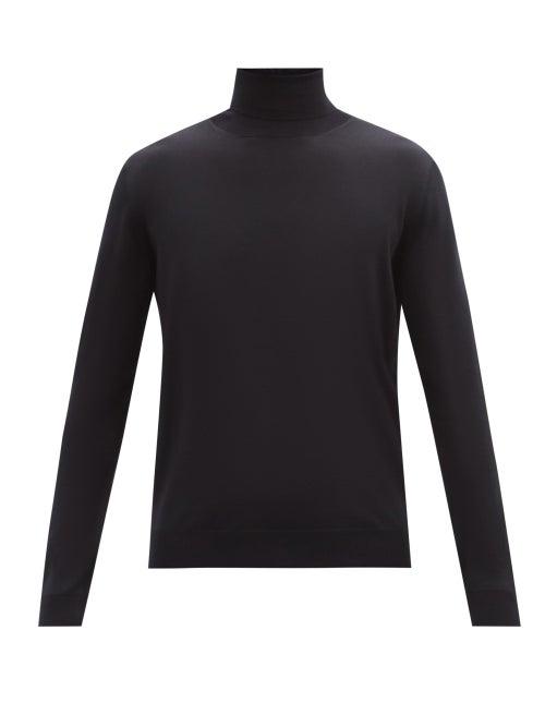 Thom Sweeney - Fine-gauge Wool Roll-neck Sweater - Mens - Navy