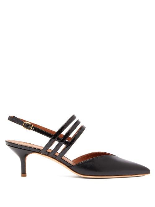 Matchesfashion.com Malone Souliers - Liza Leather Slingback Pumps - Womens - Black