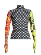 Matchesfashion.com Richard Quinn - Floral Print High Neck Stretch Jersey Top - Womens - Multi