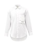 Matchesfashion.com Wooyoungmi - Patch-pocket Stepped-hem Cotton-poplin Shirt - Mens - White