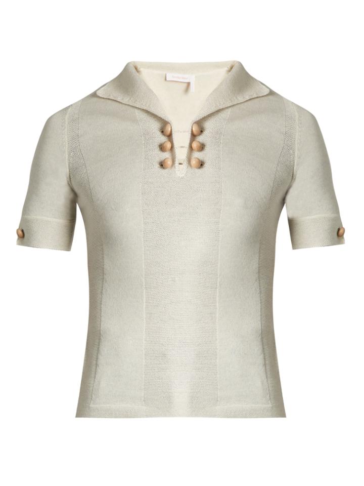 See By Chloé Short-sleeved Wool Polo Top