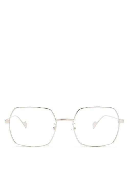 Matchesfashion.com Balenciaga - Square Metal Glasses - Womens - Silver