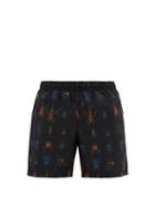 Matchesfashion.com Alexander Mcqueen - Beetle Print Swim Shorts - Mens - Black Multi