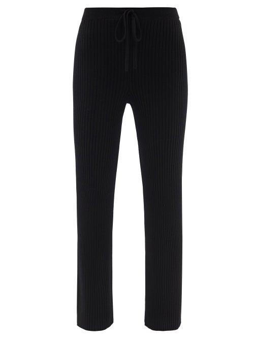 Marques'almeida - Ribbed Merino-wool Trousers - Womens - Black