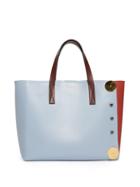 Matchesfashion.com Marni - Punch Contrast Panel Leather Tote - Womens - Blue Multi