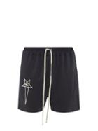Rick Owens - X Champion Logo-embroidered Mesh Shorts - Womens - Black