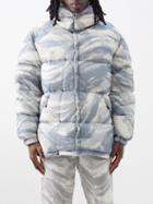 4 Moncler Hyke - Galenstock Brushstroke-print Quilted Down Jacket - Mens - Beige Multi