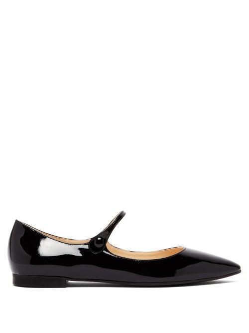 Matchesfashion.com Prada - Patent Leather Mary Jane Flats - Womens - Black