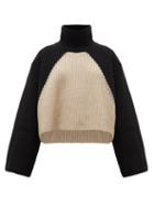 Matchesfashion.com Khaite - Marianna Roll-neck Bi-colour Cashmere Sweater - Womens - Black Cream