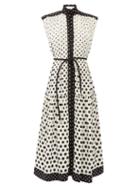 Matchesfashion.com Zimmermann - Belted Polka-dot Crepe De Chine Midi Dress - Womens - White Black