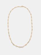Azlee - Circle Link Diamond & 18kt Gold Necklace - Womens - Gold Multi