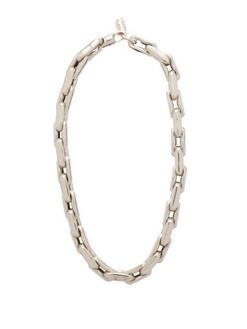 Matchesfashion.com Lauren Rubinski - Square-link 14kt White-gold Necklace - Womens - White Gold