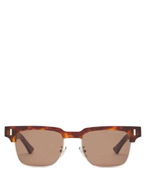 Matchesfashion.com Cutler And Gross - Square Acetate Sunglasses - Mens - Tortoiseshell