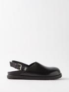 Vinnys - Strapped Leather Mules - Mens - Black