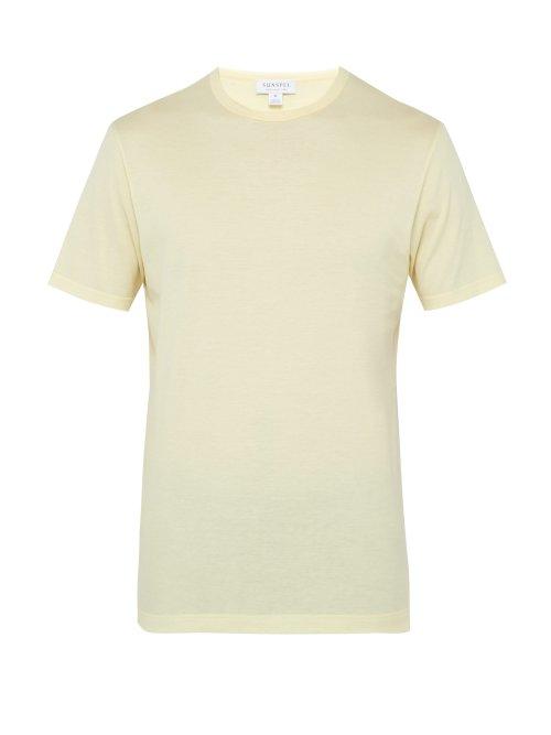 Matchesfashion.com Sunspel - Classic Cotton Crew Neck T Shirt - Mens - Yellow