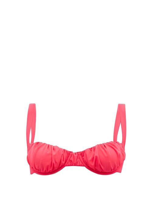 Ladies Beachwear Isa Boulder - Band Ruched Bikini Top - Womens - Pink