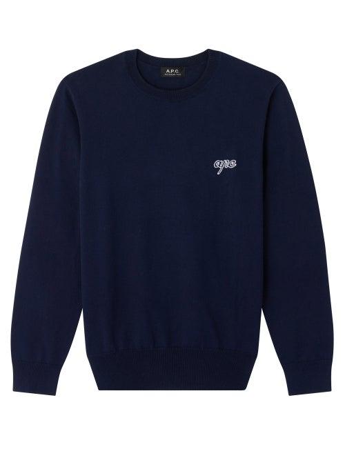 Matchesfashion.com A.p.c. - Otis Logo-embroidered Jersey Sweater - Mens - Navy