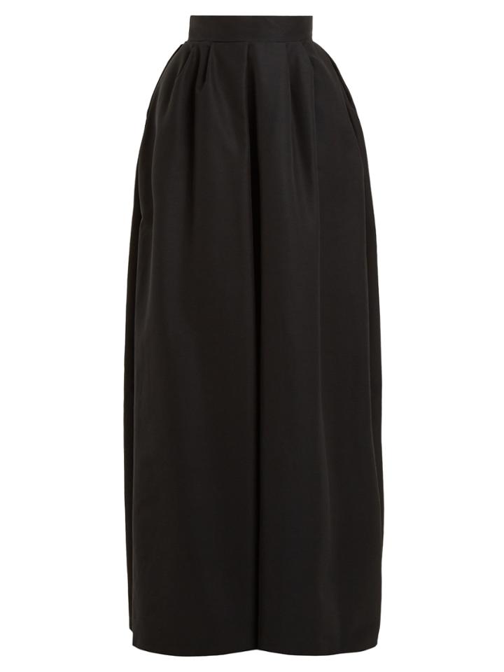 Rochas Pleat-detail Cotton-blend Maxi Skirt
