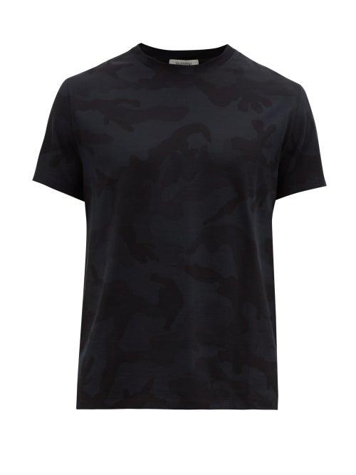 Matchesfashion.com Valentino - Camouflage Print Cotton Jersey T Shirt - Mens - Black Multi