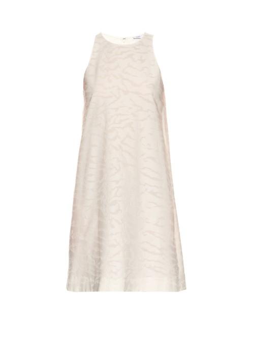 Vince Burnout-camouflage Cotton And Silk-blend Dress