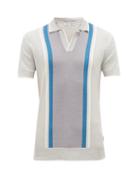 Matchesfashion.com Orlebar Brown - Horton Ribbed Cotton And Silk-blend Polo Shirt - Mens - Light Grey