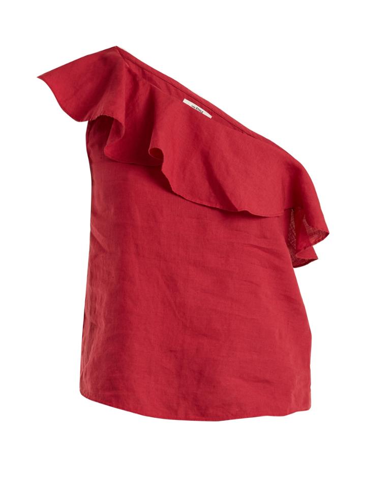 Isabel Marant Étoile Thom One-shoulder Linen Top