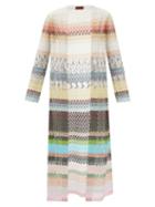Missoni - Striped Lace-knit Longline Cardigan - Womens - Multi Stripe