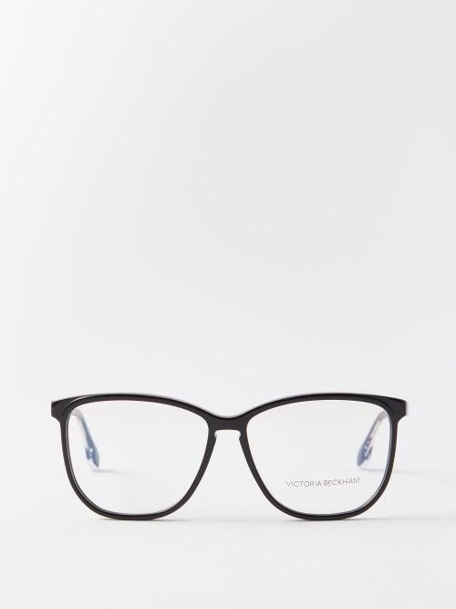 Victoria Beckham - Guilloche Round Optical Glasses - Womens - Black Clear