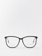 Victoria Beckham - Guilloche Round Optical Glasses - Womens - Black Clear