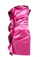 Matchesfashion.com Lanvin - Ruffled Silk Satin Dress - Womens - Pink Multi