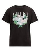 Matchesfashion.com Amiri - Lovebirds Logo-print Cotton-jersey T-shirt - Mens - Black