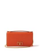 Valentino Garavani - V-logo Leather Cross-body Bag - Womens - Orange