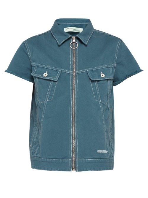 Matchesfashion.com Off-white - Zip Front Short Sleeved Denim Jacket - Mens - Blue