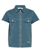 Matchesfashion.com Off-white - Zip Front Short Sleeved Denim Jacket - Mens - Blue