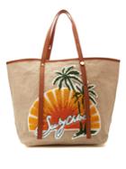 See By Chloé Andy Sunset-embroidered Linen Tote