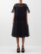 Molly Goddard - Genevive Short-sleeved Sheer Tulle Coat - Womens - Black
