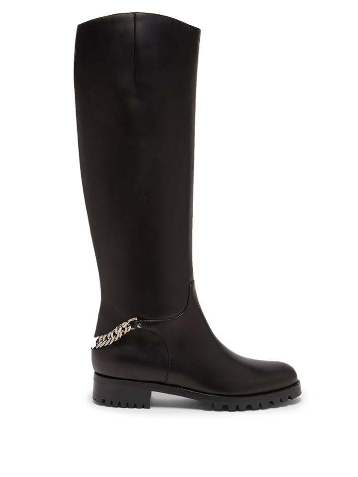 Christian Louboutin Croche Cate Knee-high Leather Riding Boots