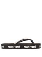 Matchesfashion.com Isabel Marant - Tae Logo-print Flip Flops - Womens - Black Multi