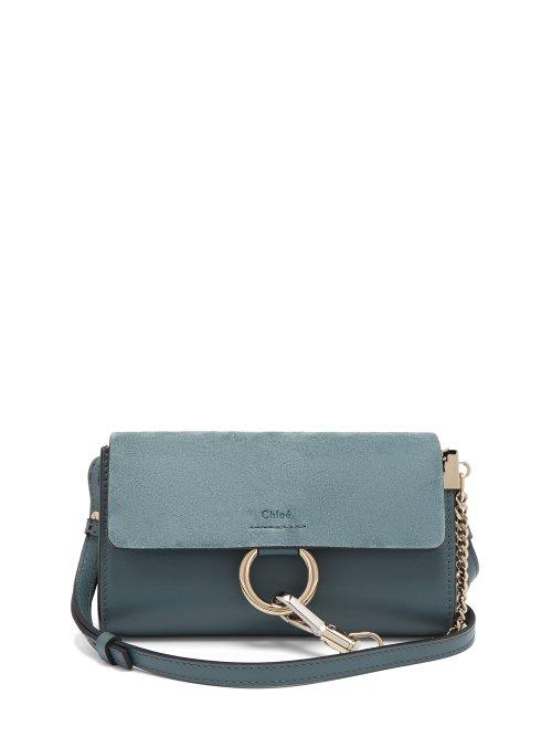 Matchesfashion.com Chlo - Faye Small Leather And Suede Cross Body Bag - Womens - Blue