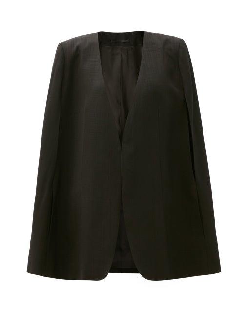 Ladies Rtw Totme - Padded-shoulder Twill Cape - Womens - Black