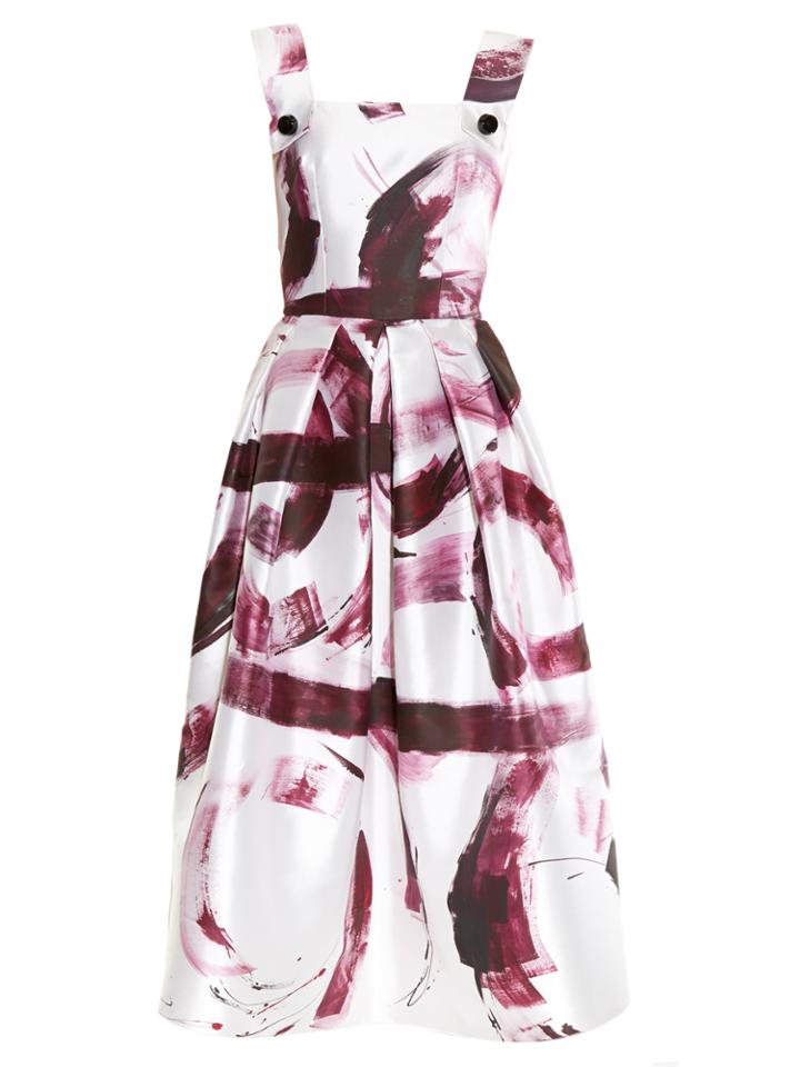 Dolce & Gabbana Paint-print Silk-mikado Dress