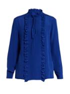 Stella Jean Lavorare Ruffled Silk-crepe Blouse