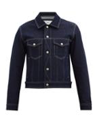 Matchesfashion.com Ami - Topstitched Denim Jacket - Mens - Dark Blue